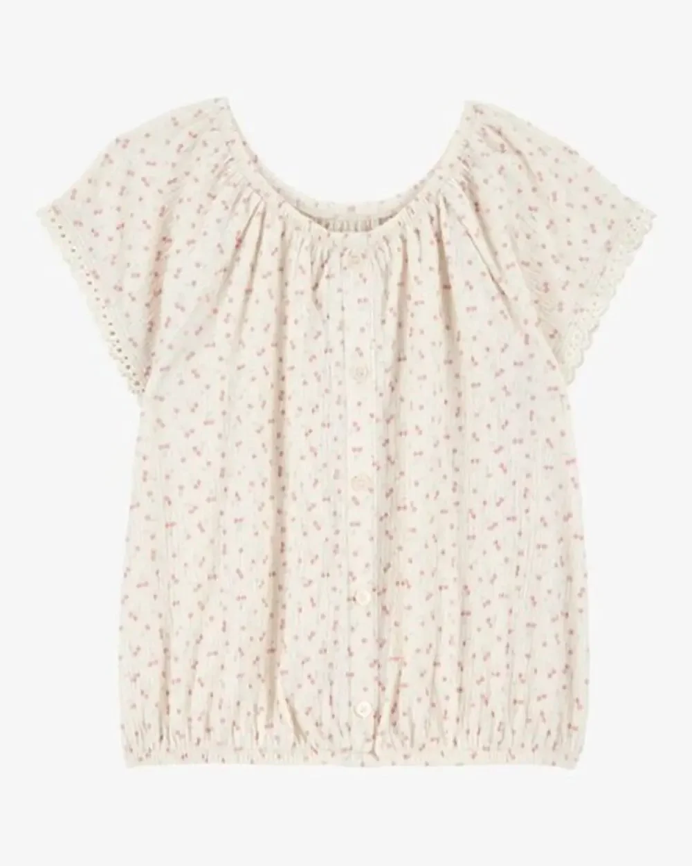 NEW! Carter’s 14 Kid Short-Sleeve Cherry-Print Fashion Top - Ivory